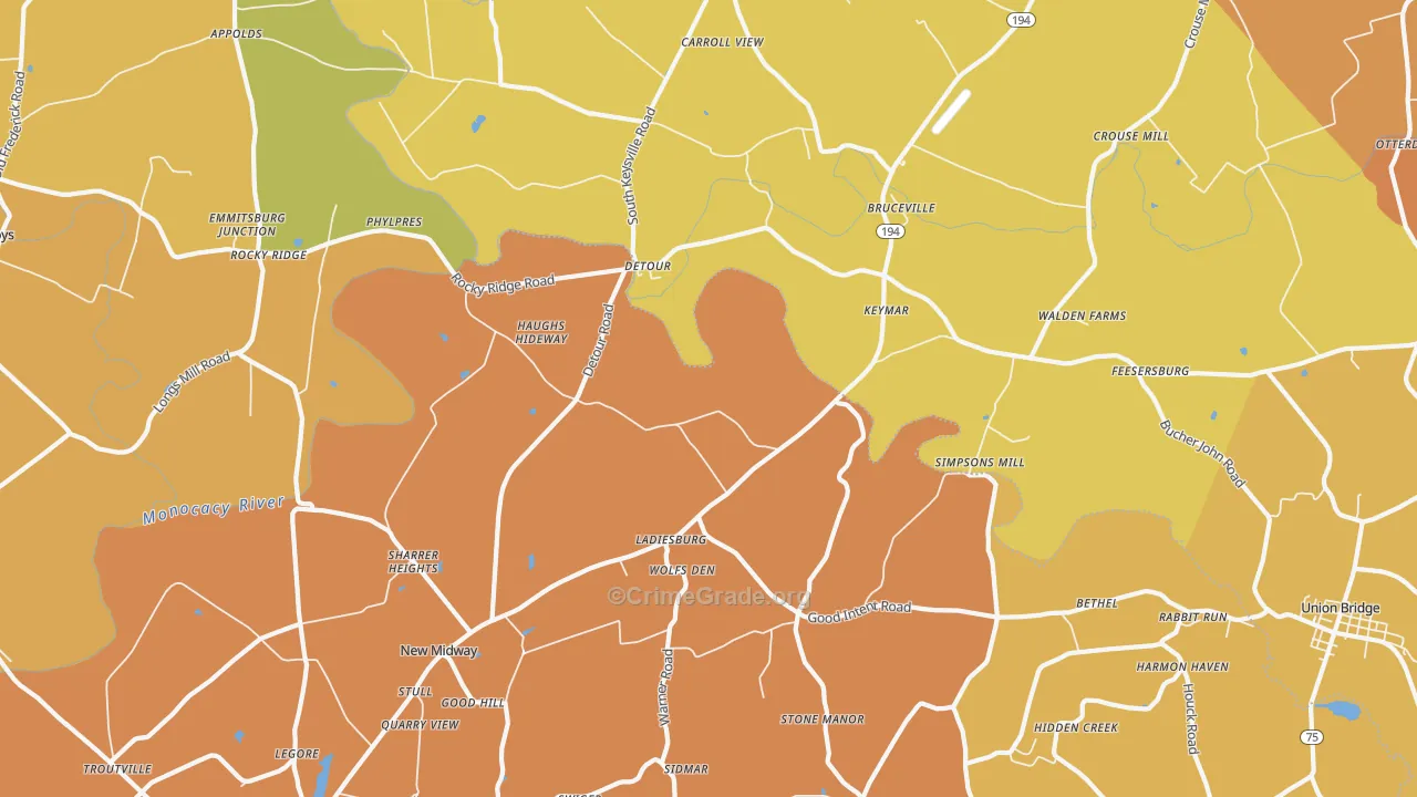 Keymar, MD Map of Burglary Rates