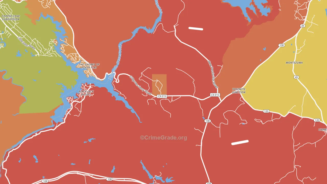 Keystone, CA Map of Burglary Rates