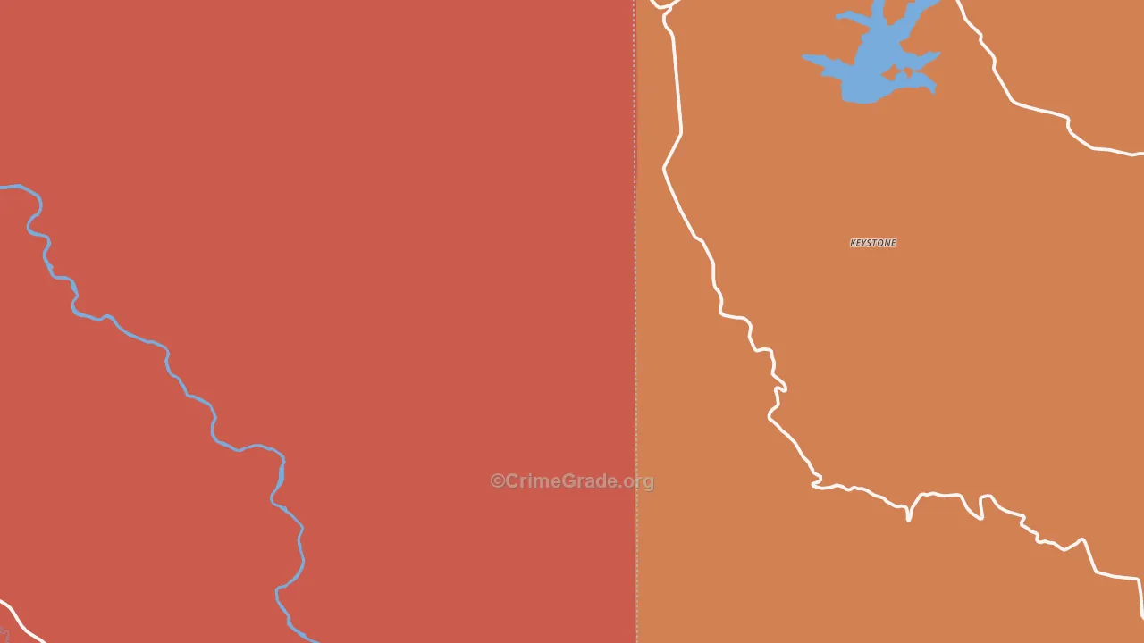 Keystone, WY Map of Burglary Rates