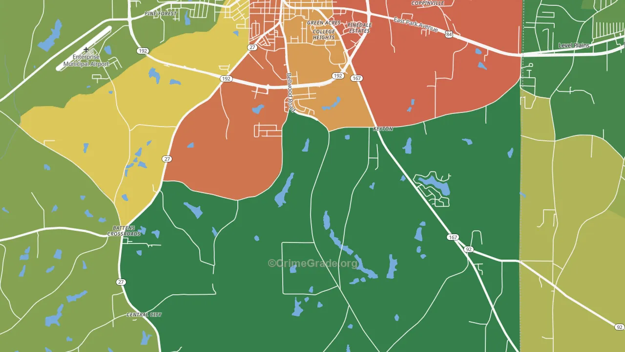 Keyton, AL Map of Burglary Rates