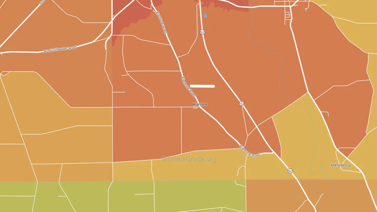 Kiantone, NY Map of Burglary Rates