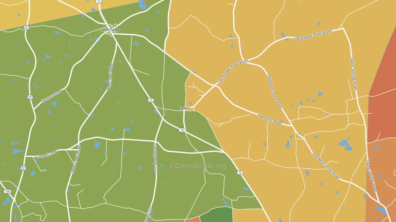 Kibbee, GA Map of Burglary Rates