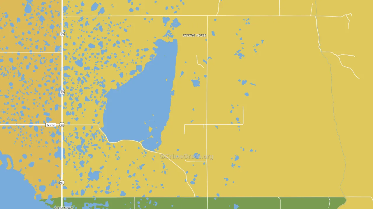 Kicking Horse, MT Map of Burglary Rates