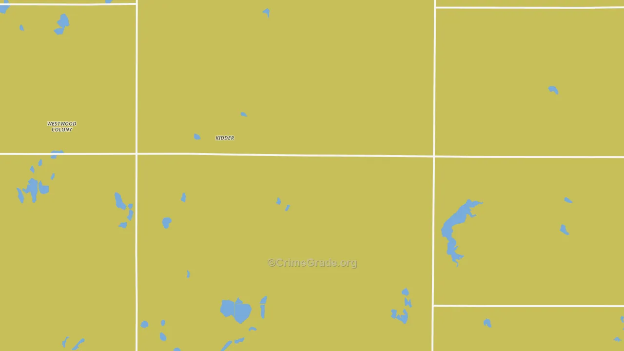 Kidder, SD Map of Burglary Rates