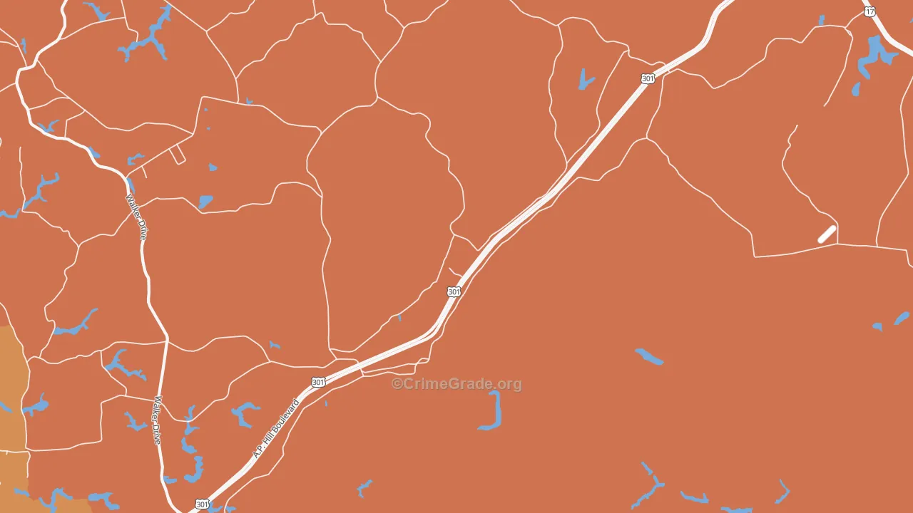 Kidds Fork, VA Map of Burglary Rates