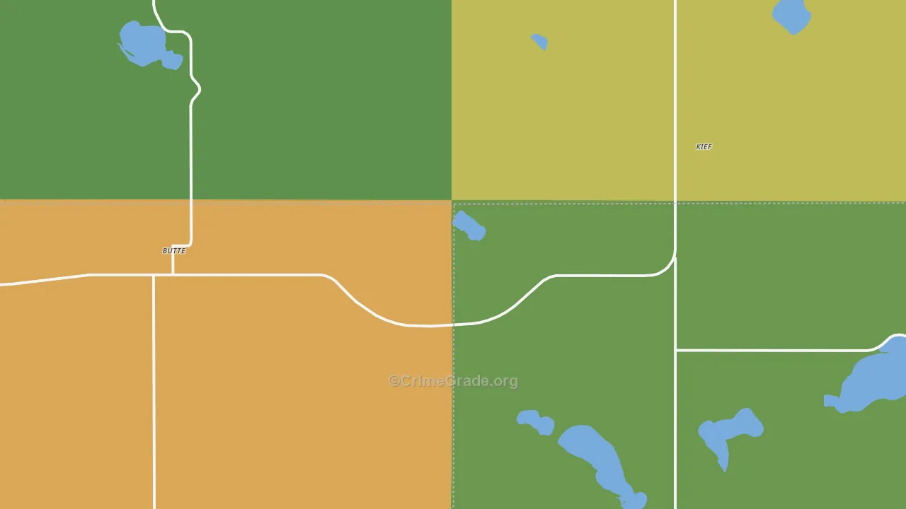 Kief, ND Map of Burglary Rates