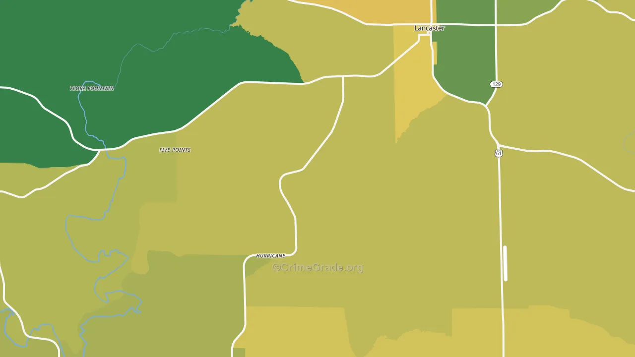 Kieler, WI Map of Burglary Rates