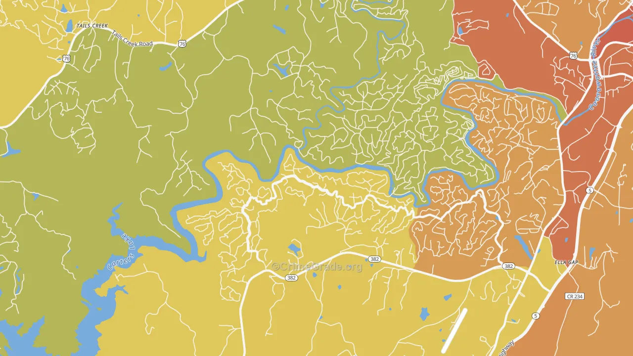 Kiker, GA Map of Burglary Rates