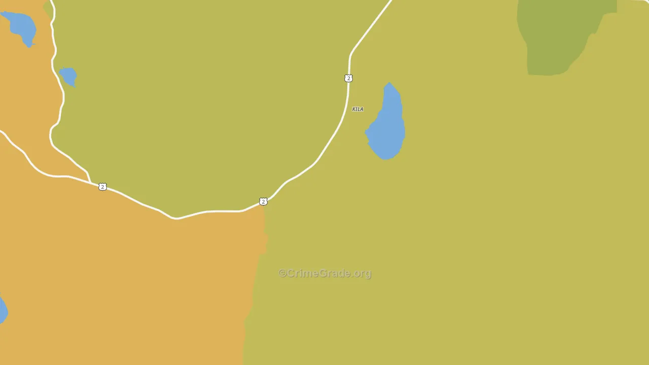 Kila, MT Map of Burglary Rates
