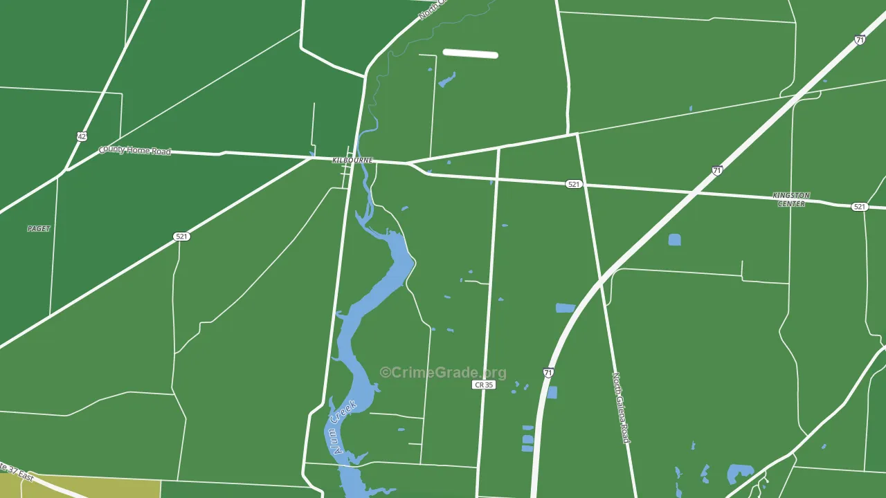 Kilbourne, OH Map of Burglary Rates