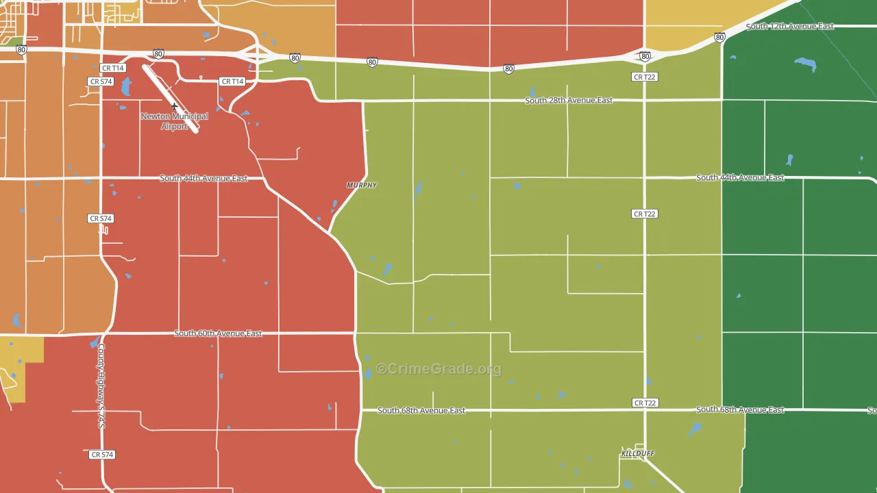 Killduff, IA Map of Burglary Rates