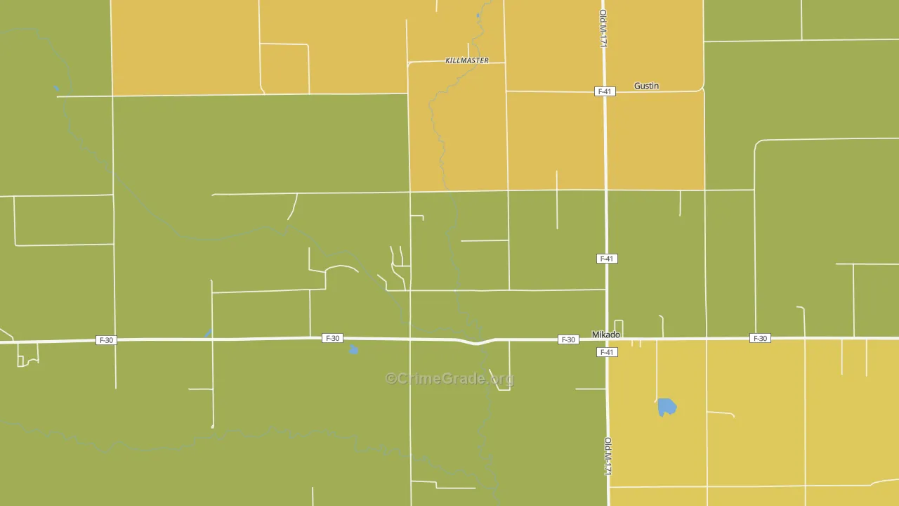 Killmaster, MI Map of Burglary Rates