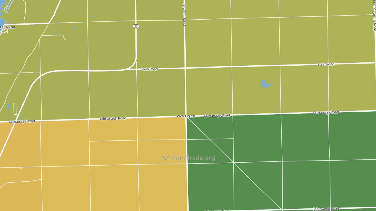 Kilmanagh, MI Map of Burglary Rates