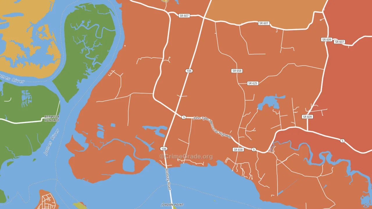 Kimages, VA Map of Burglary Rates