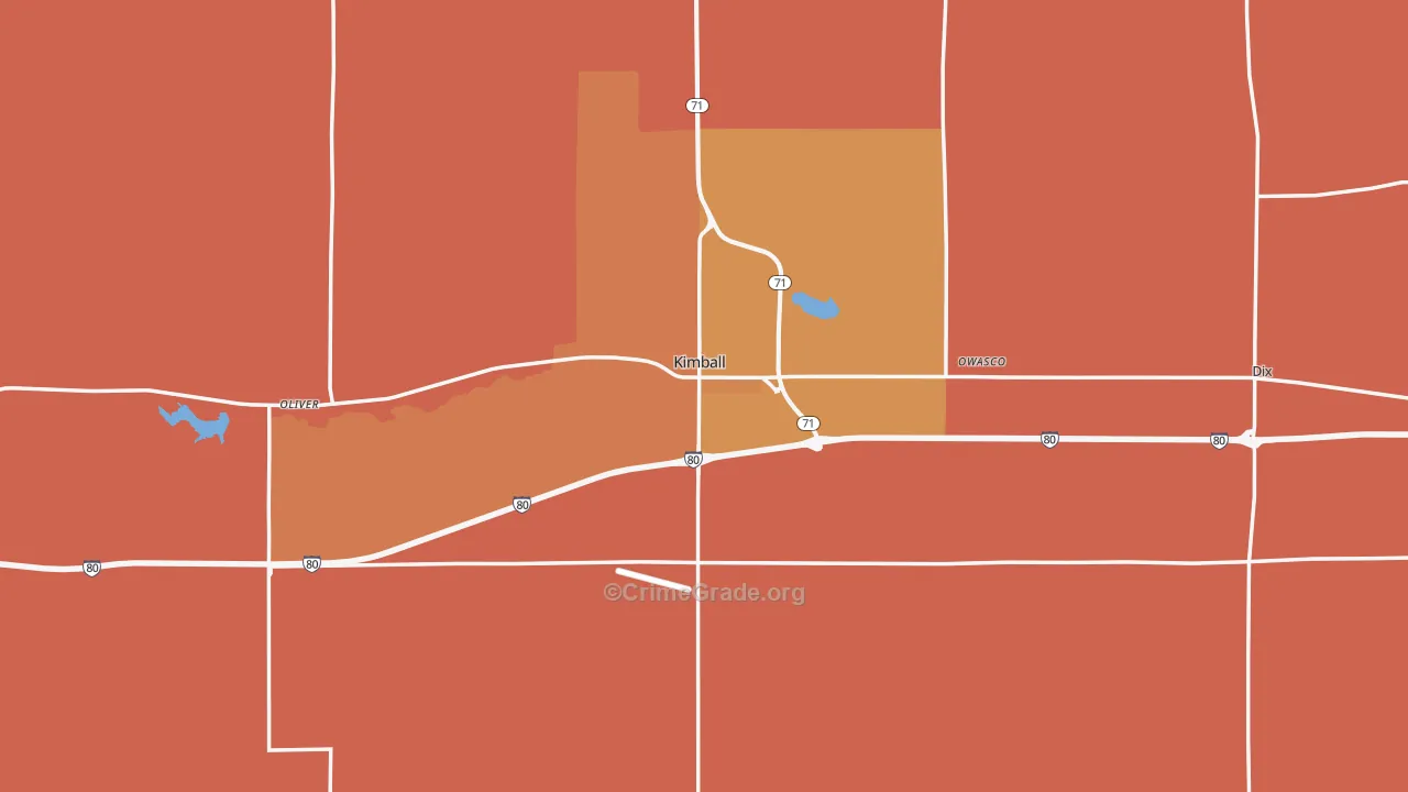 Kimball County, NE Map of Burglary Rates