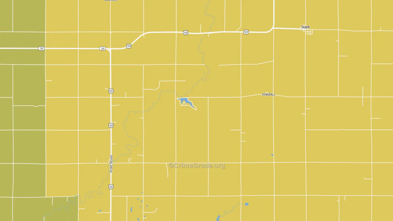 Kimball, KS Map of Burglary Rates