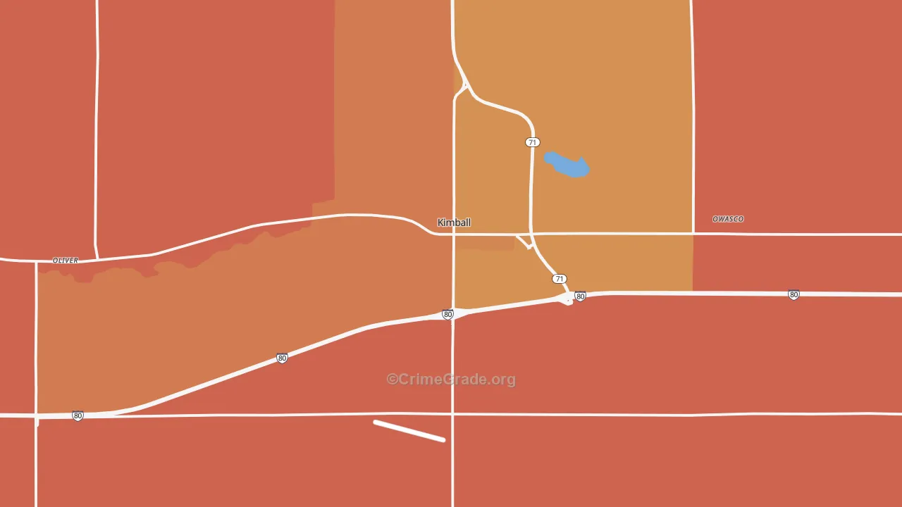 Kimball, NE Map of Burglary Rates