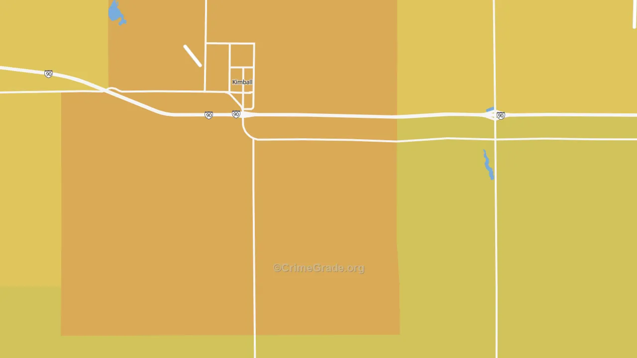 Kimball, SD Map of Burglary Rates