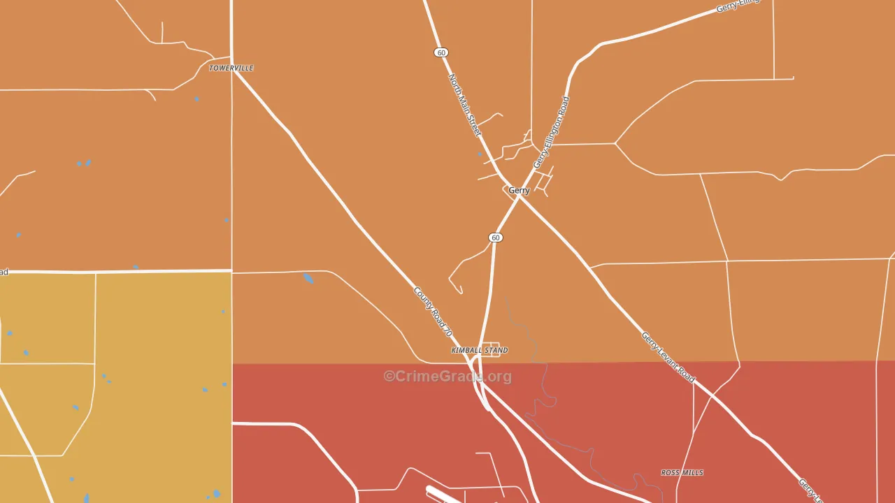 Kimball Stand, NY Map of Burglary Rates