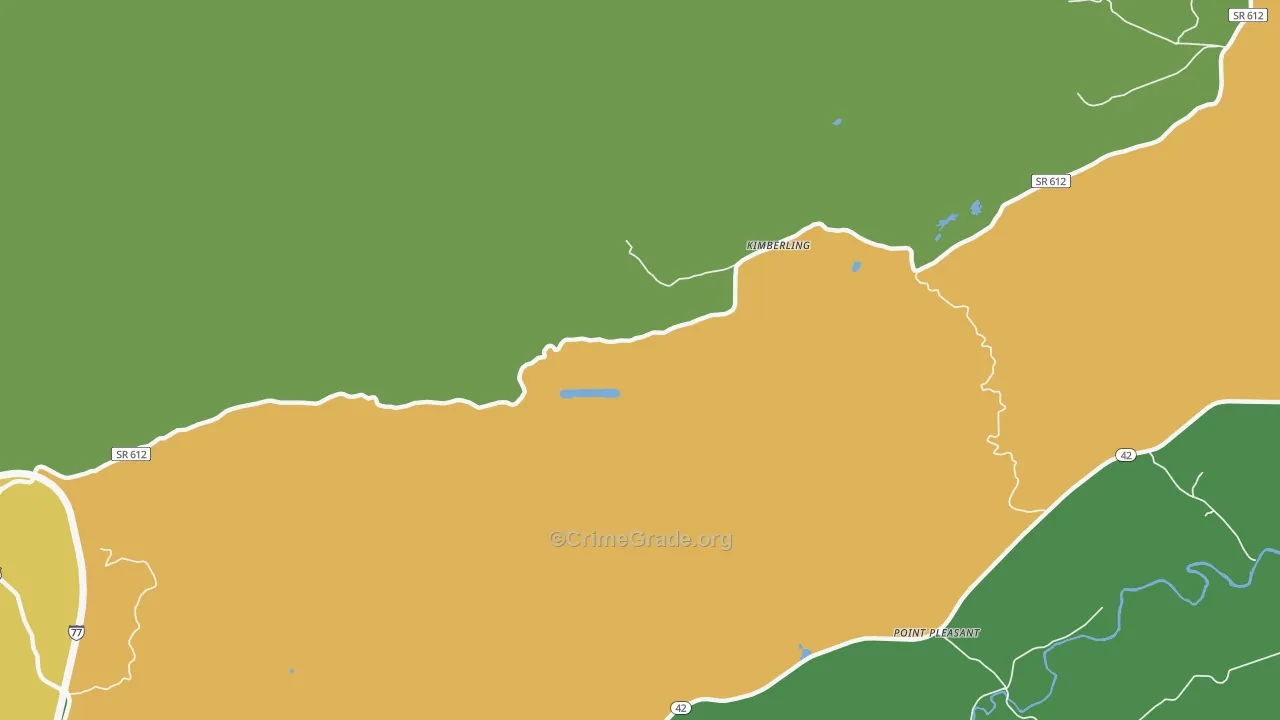 Kimberling, VA Map of Burglary Rates