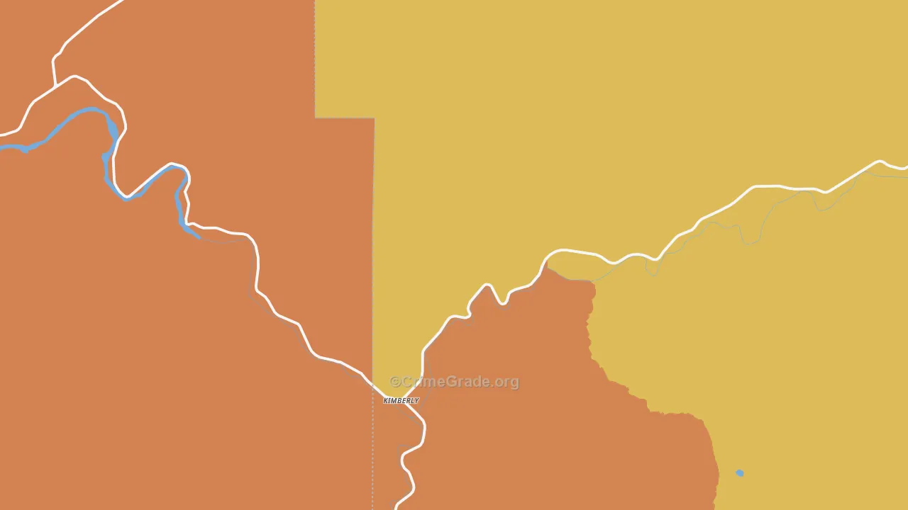 Kimberly, OR Map of Burglary Rates