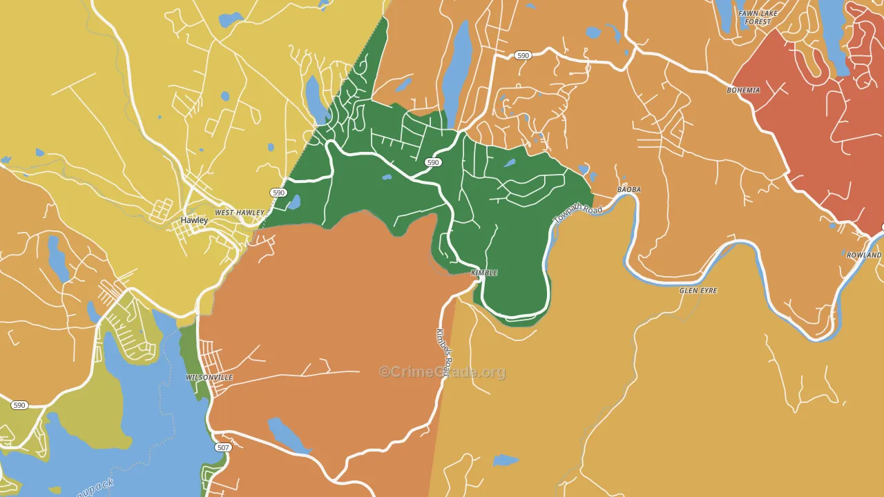 Kimbles, PA Map of Burglary Rates