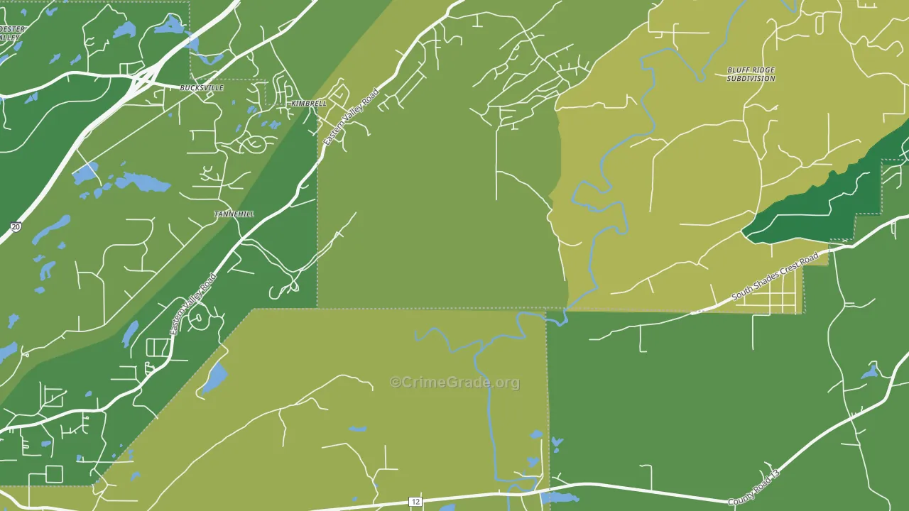 Kimbrell, AL Map of Burglary Rates