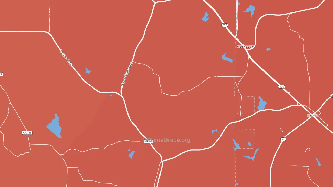 Kimbrough, GA Map of Burglary Rates