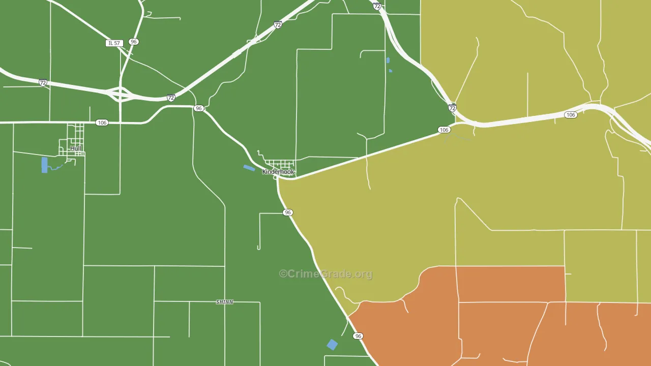 Kinderhook, IL Map of Burglary Rates