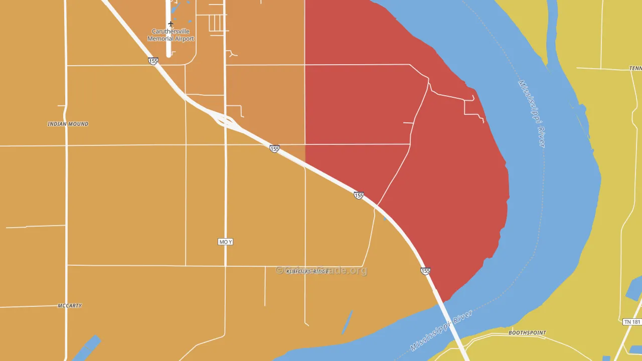 Kinfolks Ridge, MO Map of Burglary Rates