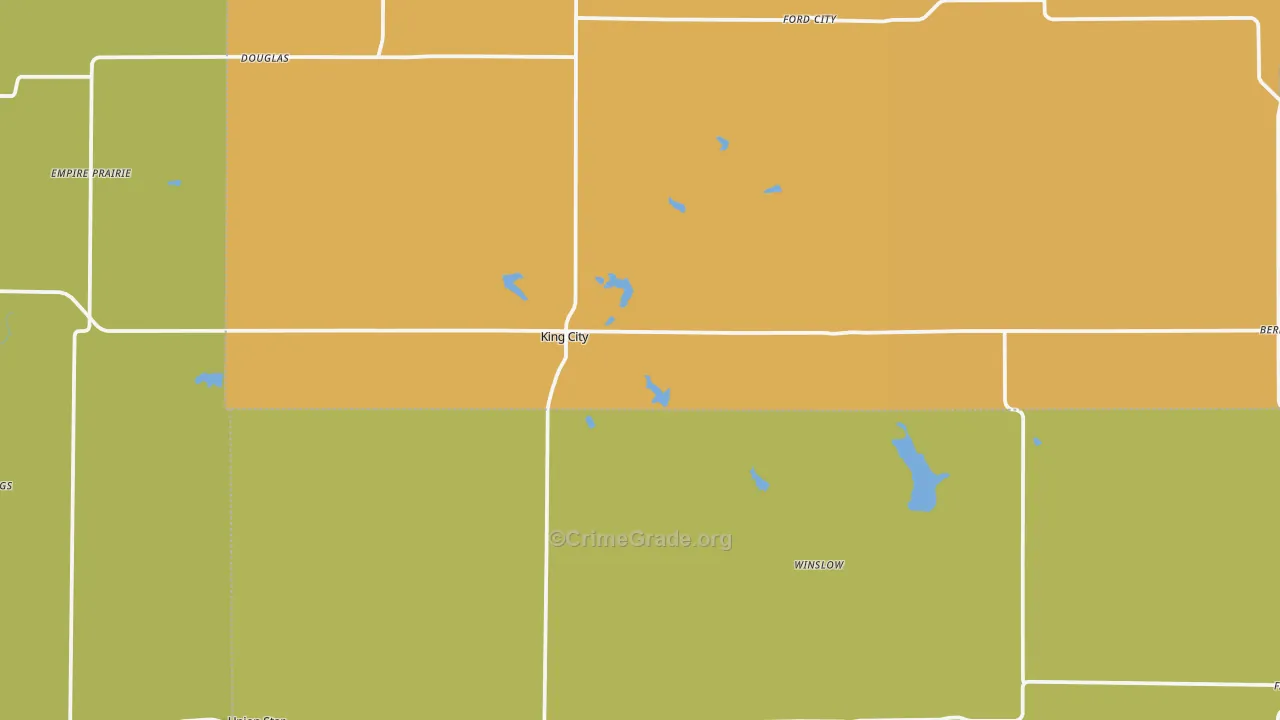 King City, MO Map of Burglary Rates