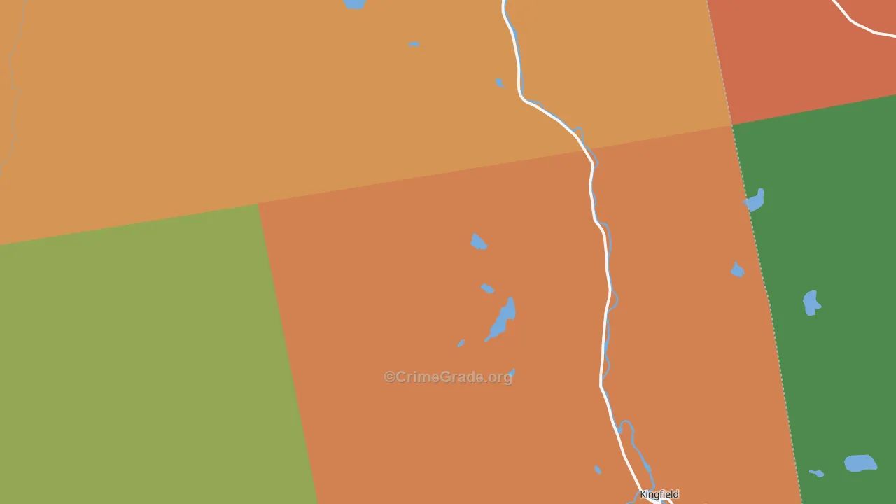 Kingfield, ME Map of Burglary Rates