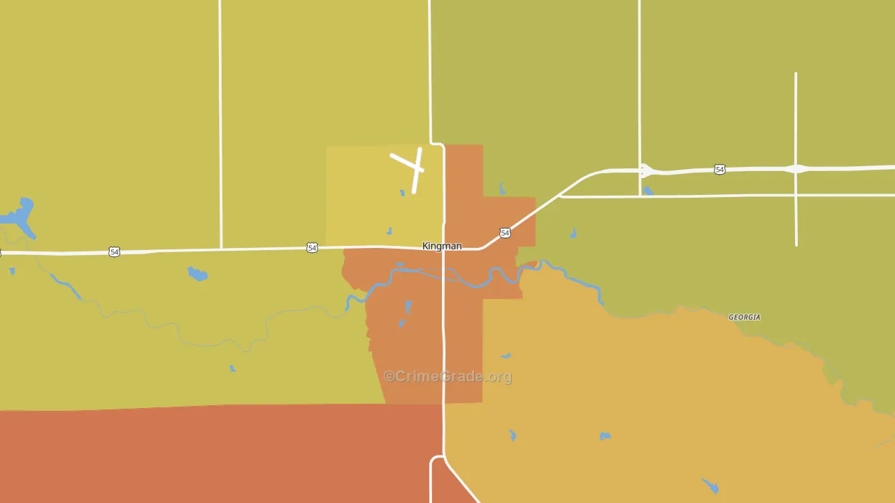 Kingman, KS Map of Burglary Rates