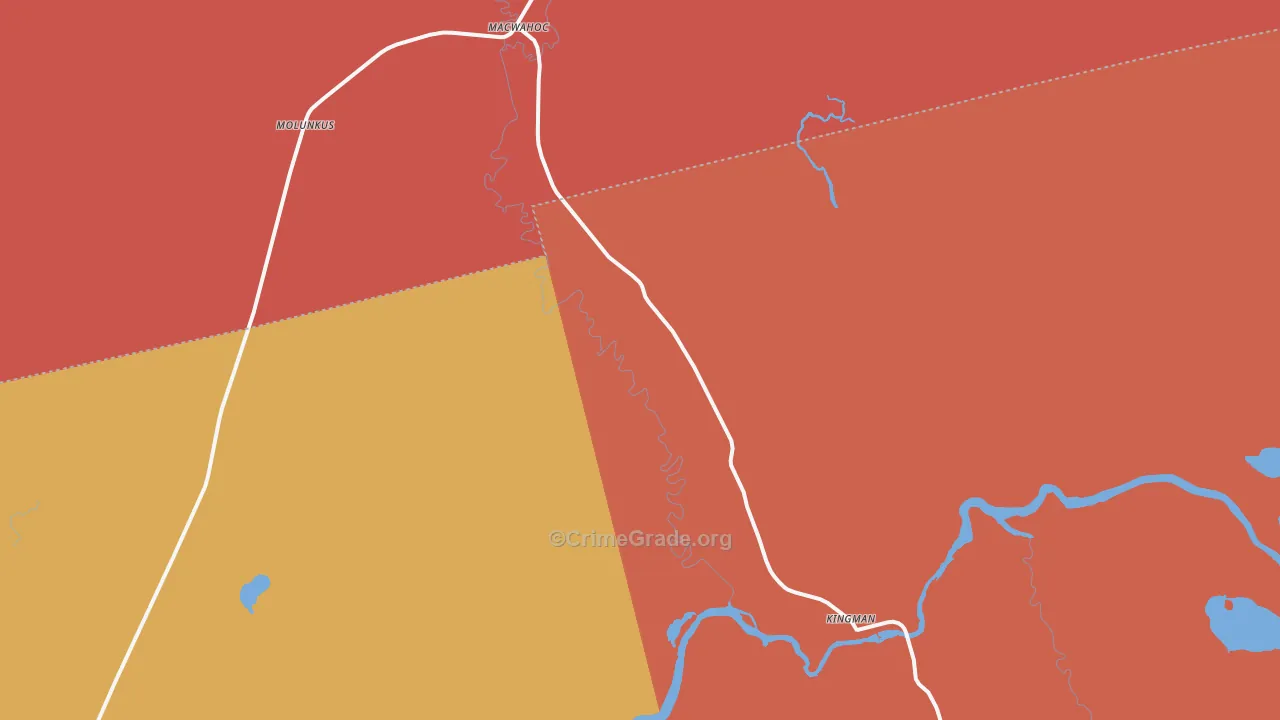 Kingman, ME Map of Burglary Rates