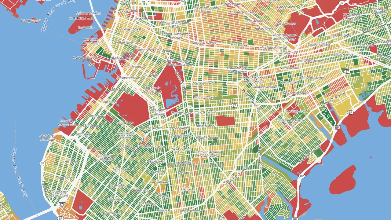 Kings County, NY Map of Burglary Rates