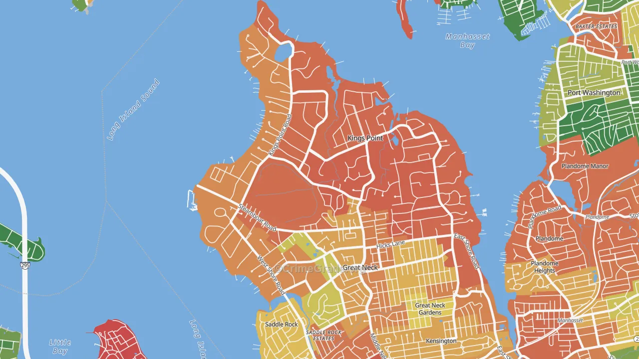 Kings Point, NY Map of Burglary Rates