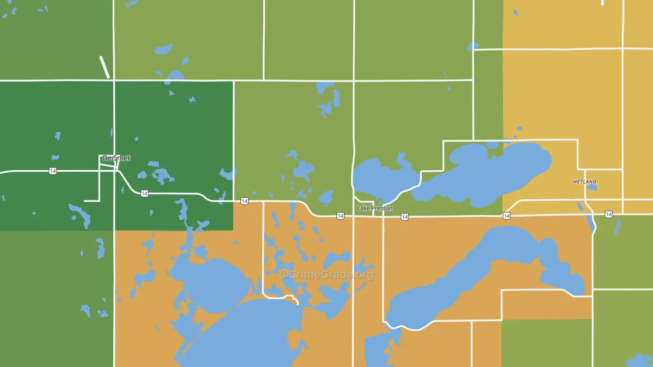 Kingsbury County, SD Map of Burglary Rates