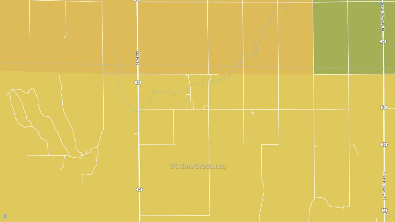 Kingsdown, KS Map of Burglary Rates