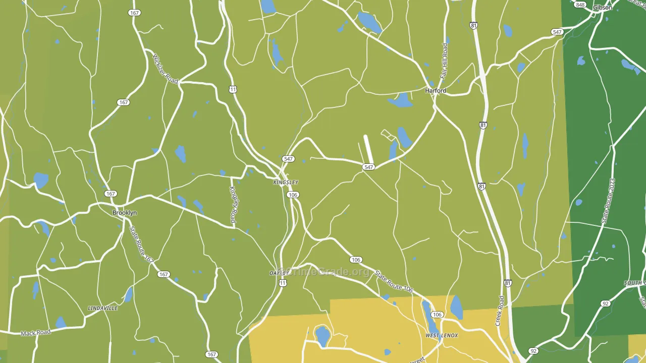 Kingsley, PA Map of Burglary Rates
