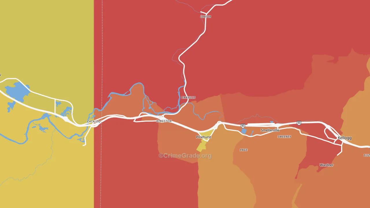 Kingston, ID Map of Burglary Rates