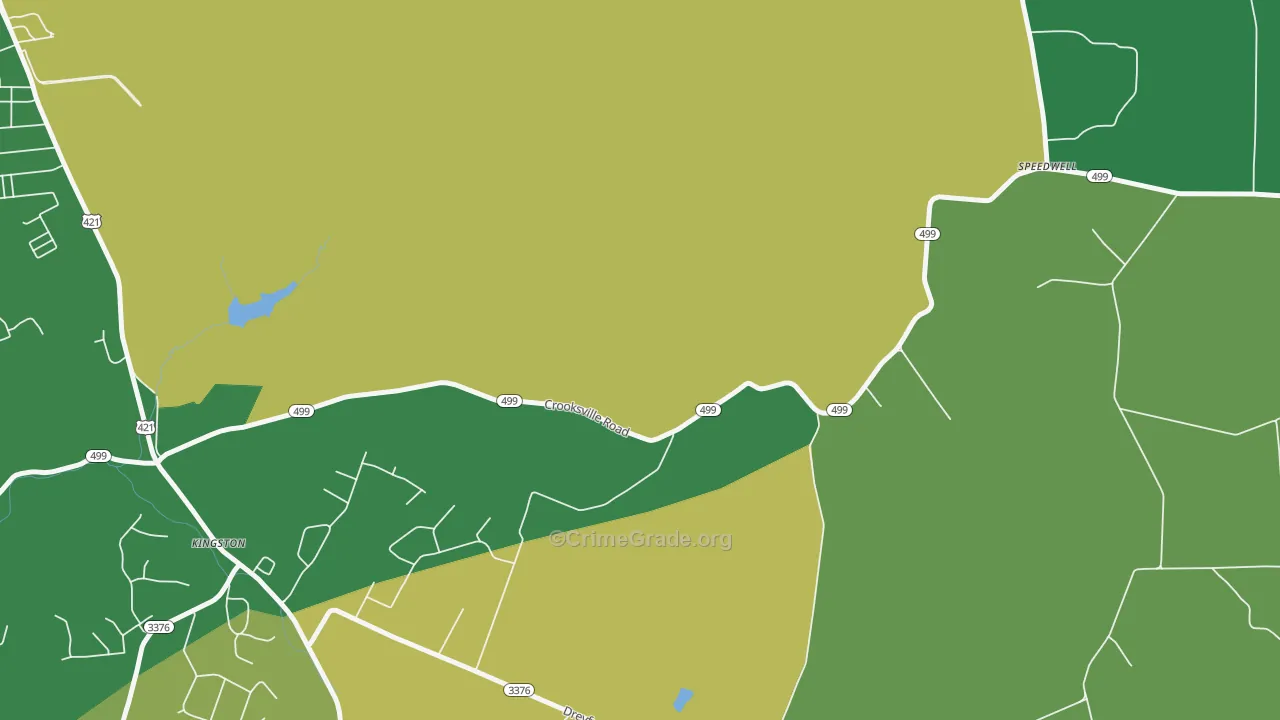 Kingston, KY Map of Burglary Rates