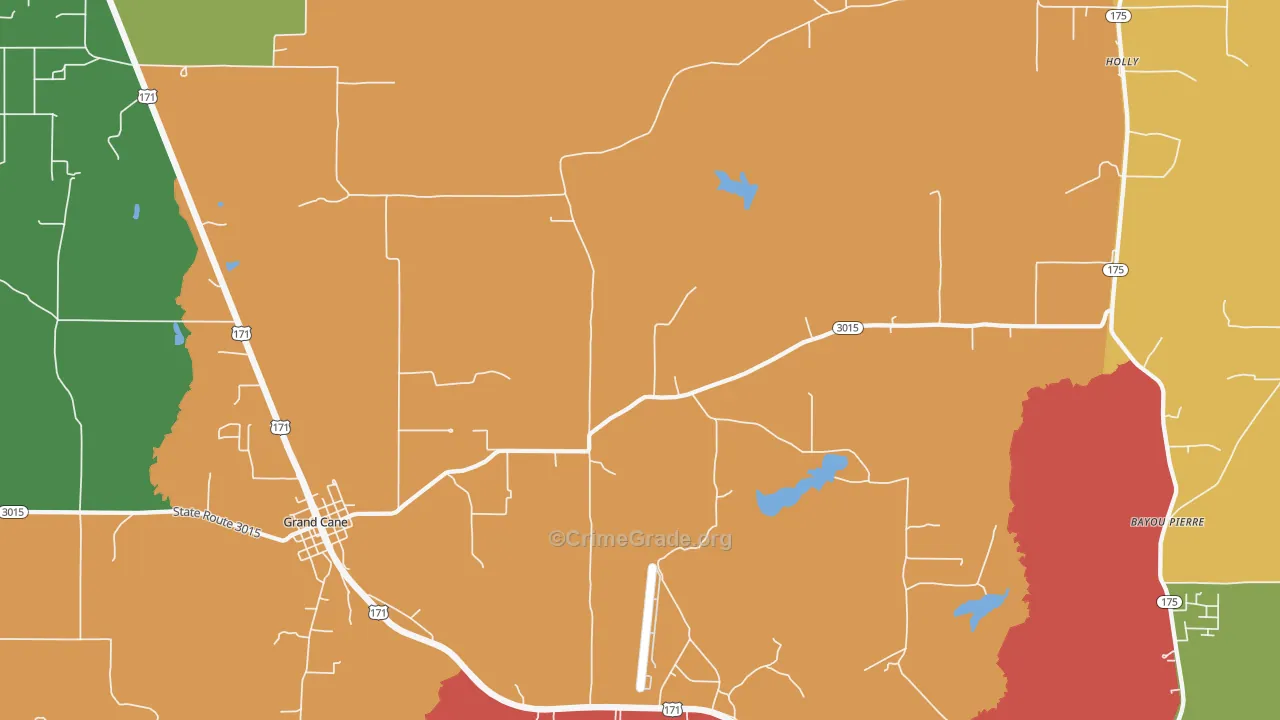 Kingston, LA Map of Burglary Rates