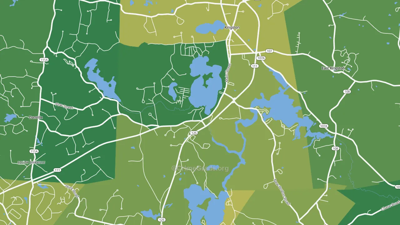 Kingston, NH Map of Burglary Rates