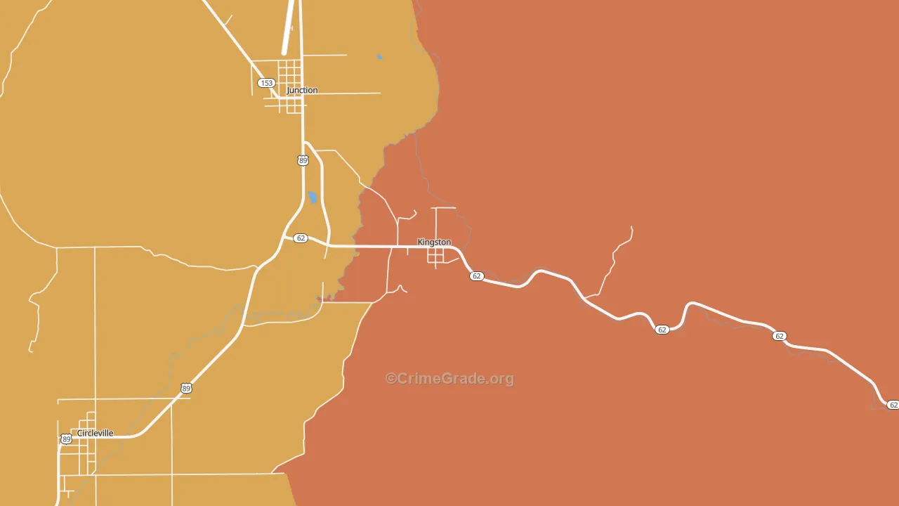 Kingston, UT Map of Burglary Rates