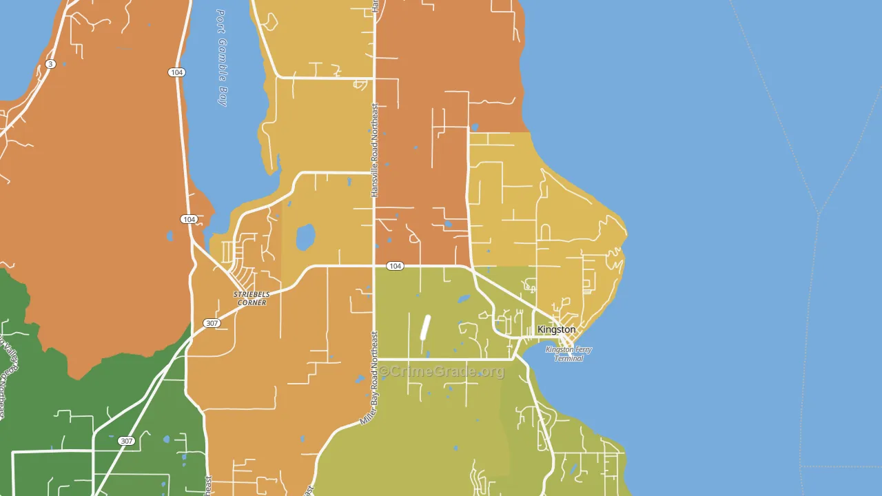 Kingston, WA Map of Burglary Rates