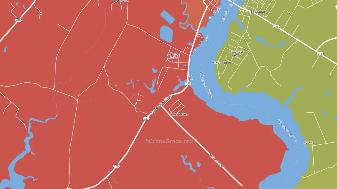 Kingstown, MD Map of Burglary Rates