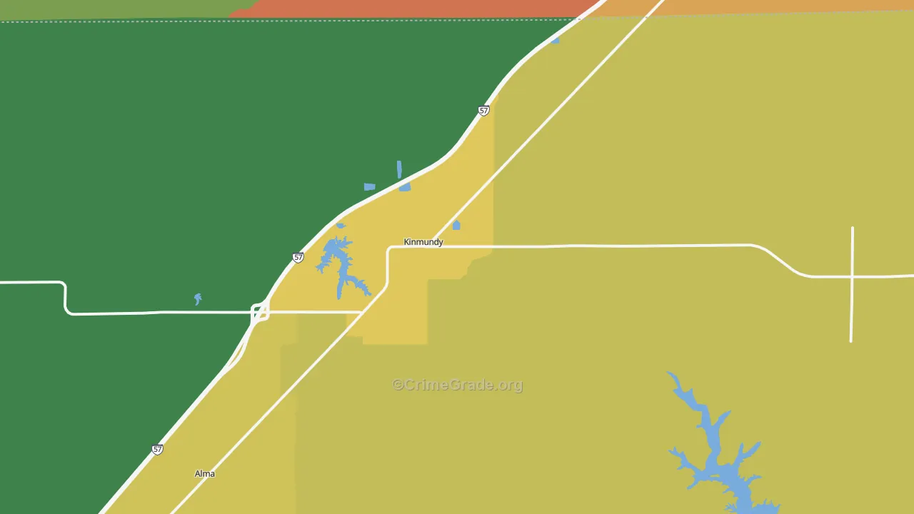 Kinmundy, IL Map of Burglary Rates