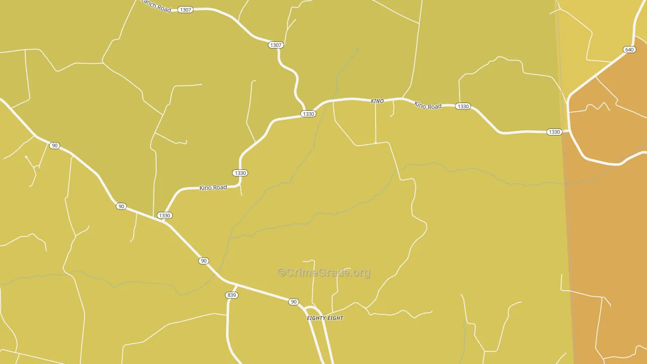 Kino, KY Map of Burglary Rates