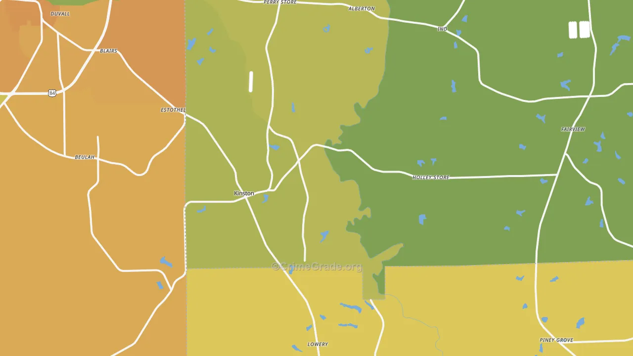 Kinston, AL Map of Burglary Rates