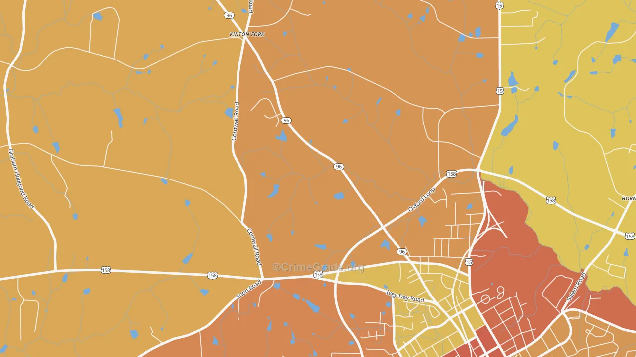 Kinton Fork, NC Map of Burglary Rates